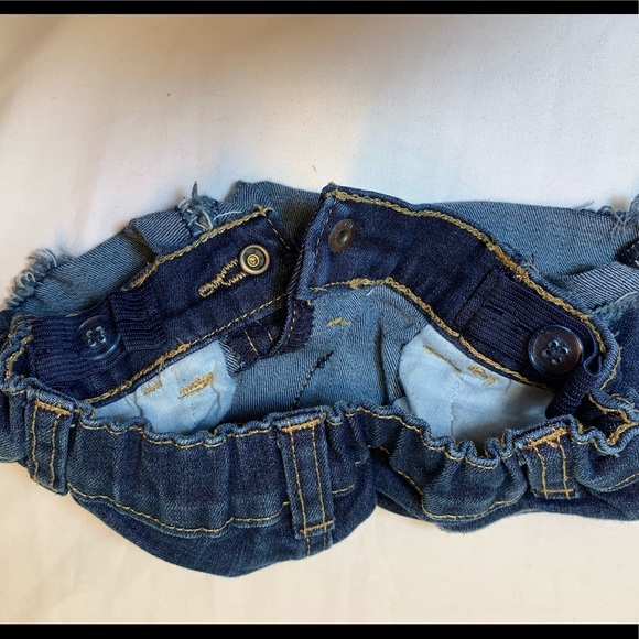 Toddler Girls 3T cutoff blue jean shorts adj waist - Picture 4 of 5